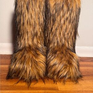 Faux Fur Boot Covers in Brown and Black